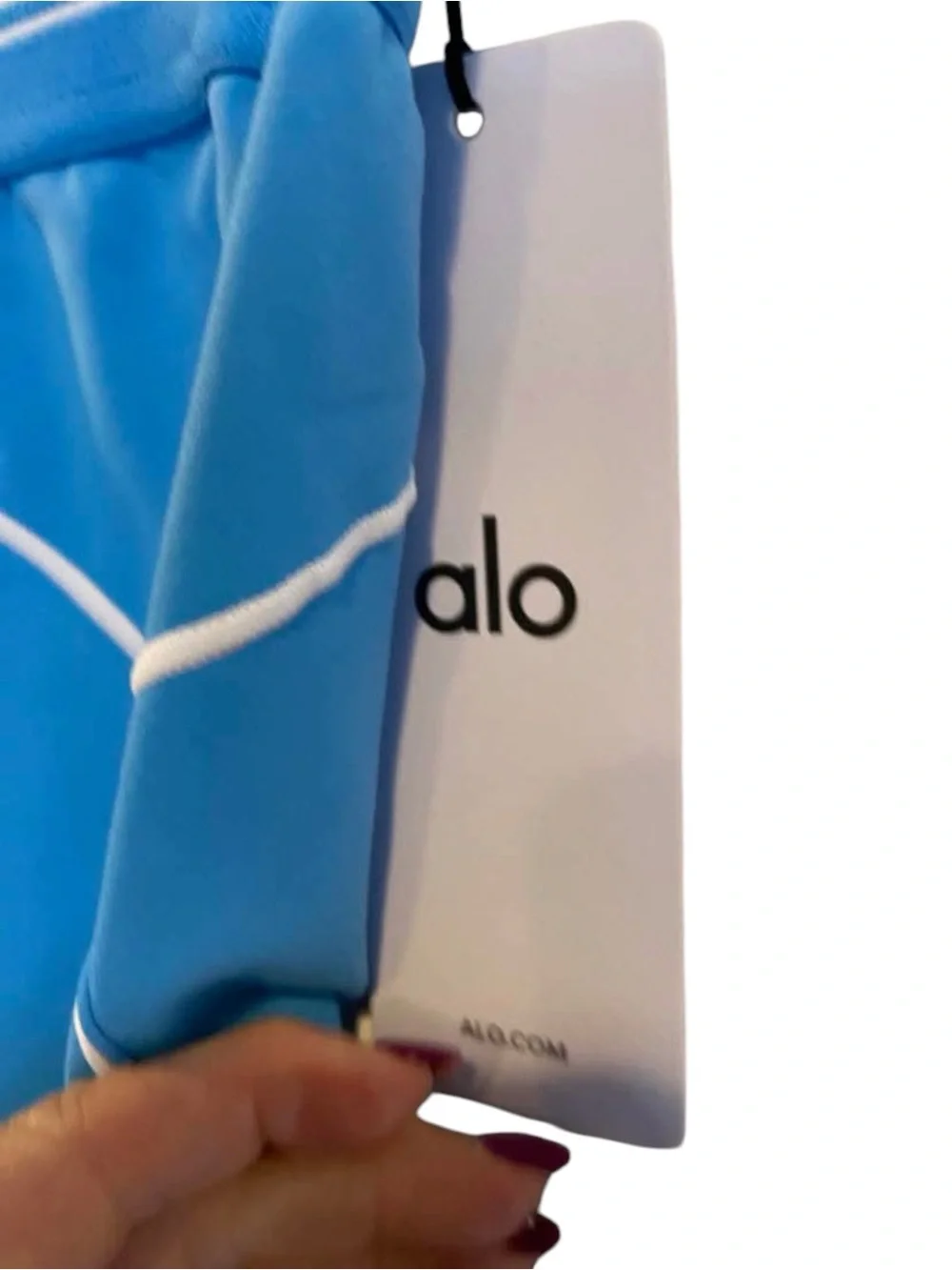 NWT Alo Yoga Airbrush High Waist Heart Throb Legging AZURE/ WHITE
